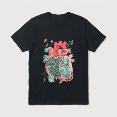 Anatomical Heart Cardiology ICU CVICU Nurse T-Shirt – Classic T-Shirt in Black