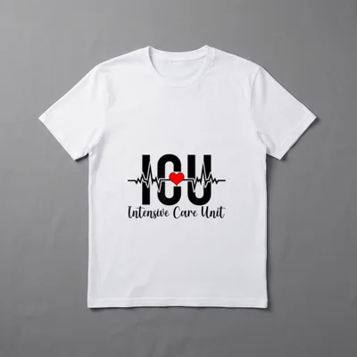 ICU Intensive Care Unit Nurse Heartbeat T-Shirt – Classic T-Shirt in Black