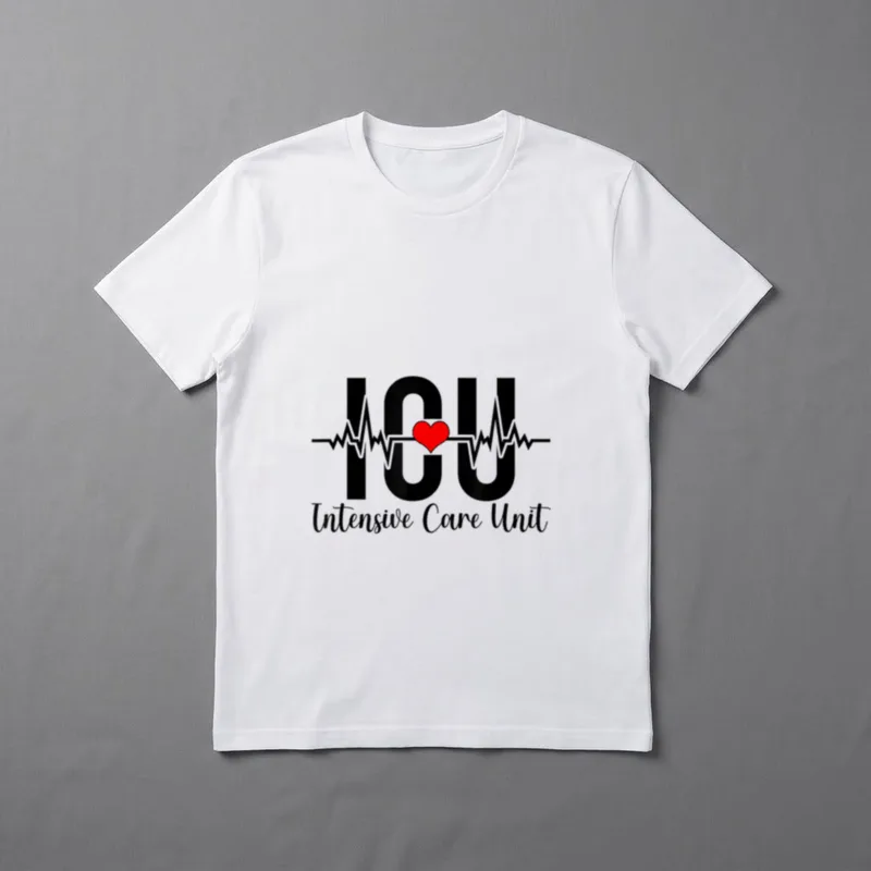 ICU Intensive Care Unit Nurse Heartbeat T-Shirt – Classic T-Shirt in Black