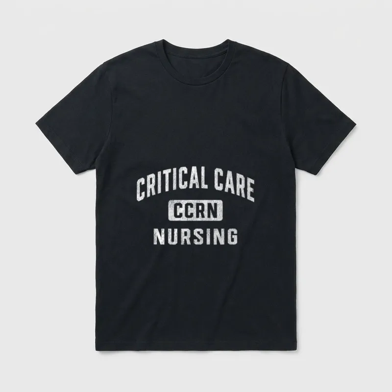 CCRN Critical Care Nurse ICU Intensive T-Shirt – CRITICAL CARE CCRN NURSING typography – Classic T-Shirt in Black