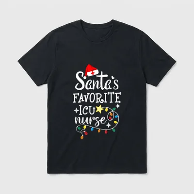 Merry Christmas Nurse Crew RN Santa's T-Shirt – Classic T-Shirt in Black