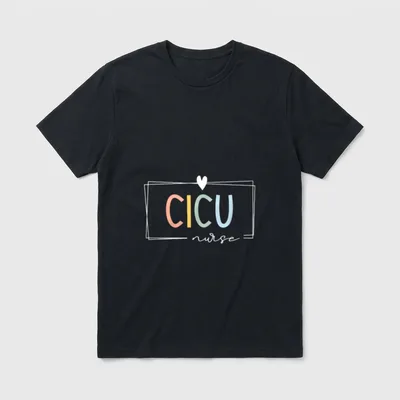 CICU Nurse Cardiac ICU Rainbow Team T-Shirt – Classic T-Shirt in Black