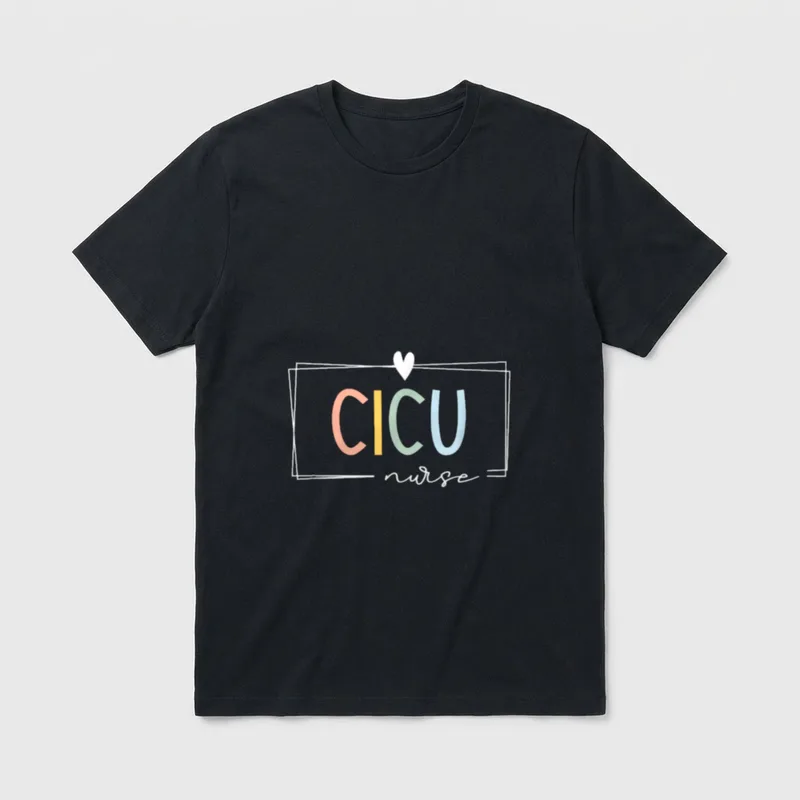 CICU Nurse Cardiac ICU Rainbow Team T-Shirt – Classic T-Shirt in Black