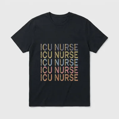 ICU Nurse Intensive Care Unit Leopard T-Shirt – Classic T-Shirt in Black