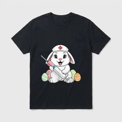 Easter Nurse Bunny RN ICU ER T-Shirt – Classic T-Shirt in Black