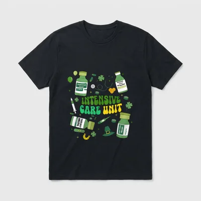 Care Unit St Day ICU Nurse T-Shirt – Classic T-Shirt in Black