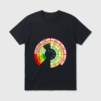 ED ICU and ER Nurse T-Shirt – Four level triage vital signs dial with color coded priority rings – Classic T-Shirt in Black