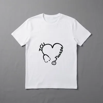 ICU Nurse Stethoscope Heart Nursing T-Shirt – Classic T-Shirt in Black