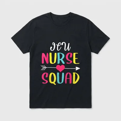 ICU Nurse Squad Cute Funny Nurses T-Shirt – Classic T-Shirt in Black