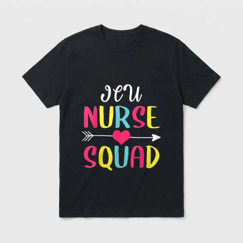 ICU Nurse Squad Cute Funny Nurses T-Shirt – Classic T-Shirt in Black