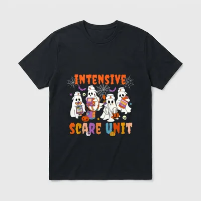 Care Scare Unit Halloween Ghost Nurse T-Shirt – Classic T-Shirt in Black