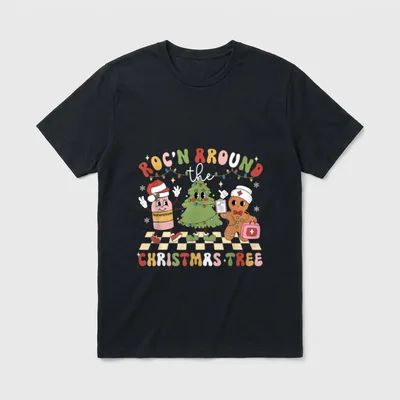 Christmas Tree ER ED ICU Nurse T-Shirt – Classic T-Shirt in Black