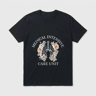 Care Unit with Flower Lung Nurse T-Shirt – Classic T-Shirt in Black