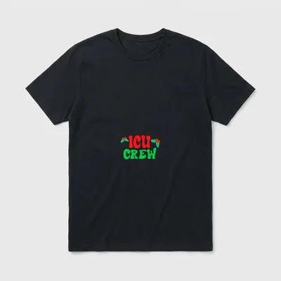 2 Sided Nurse Christmas Intensive Care T-Shirt – Classic T-Shirt in Black