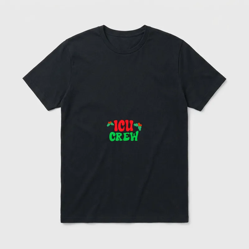 2 Sided Nurse Christmas Intensive Care T-Shirt – Classic T-Shirt in Black