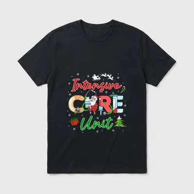 Care Scare Unit Christmas Santa Nurse T-Shirt – Classic T-Shirt in Black