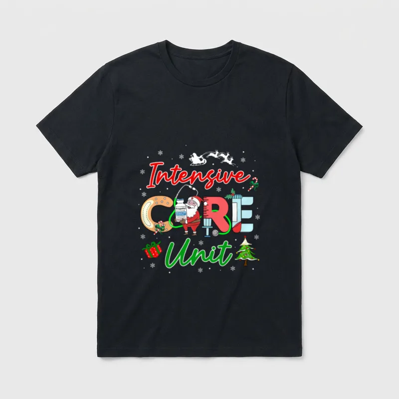 Care Scare Unit Christmas Santa Nurse T-Shirt – Classic T-Shirt in Black