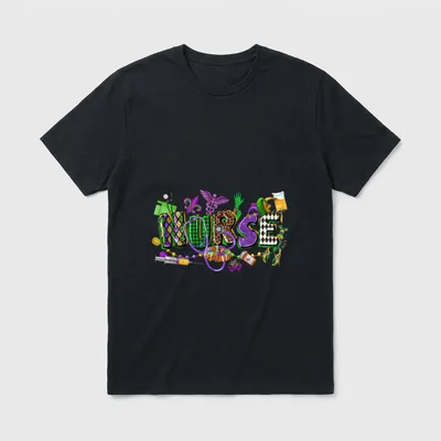 Mardi Nurse Carnival Parade ICU RN T-Shirt – Classic T-Shirt in Black