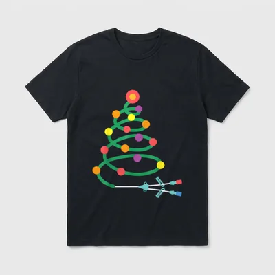 Line Christmas Tree Vascular Access ICU T-Shirt – Classic T-Shirt in Black