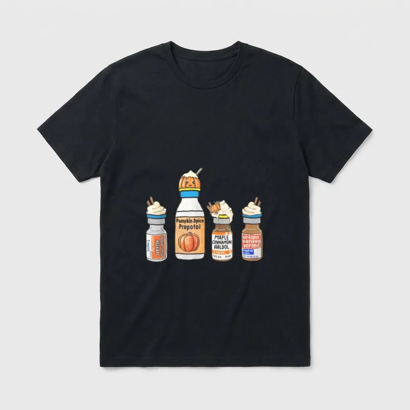 Pumpkin Spice Propofol Cute Halloween Nurse T-Shirt – Classic T-Shirt in Black