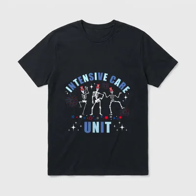Intensive Care Unit Dancing Skeleton ICU T-Shirt – Classic T-Shirt in Black
