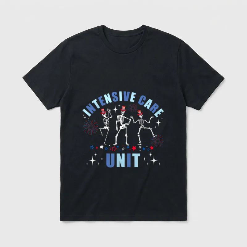 Intensive Care Unit Dancing Skeleton ICU T-Shirt – Classic T-Shirt in Black