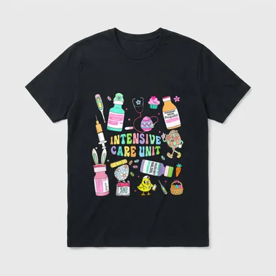 Intensive Care Unit Nurse Easter Day T-Shirt – Classic T-Shirt in Black