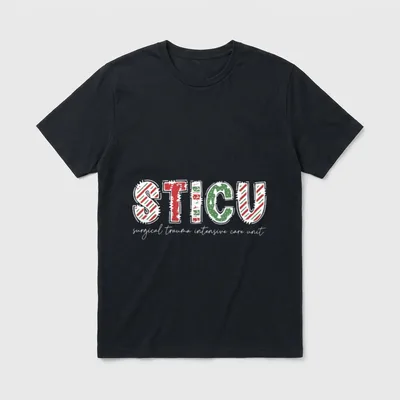 Christmas STICU Nurse Surgical Trauma Icu T-Shirt – Classic T-Shirt in Black