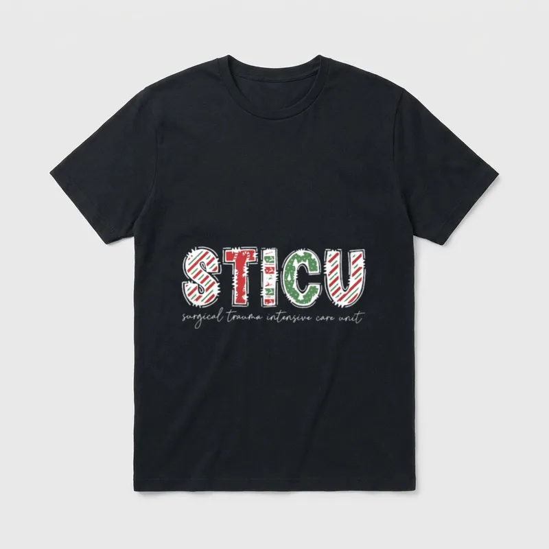 Christmas STICU Nurse Surgical Trauma Icu T-Shirt – Classic T-Shirt in Black