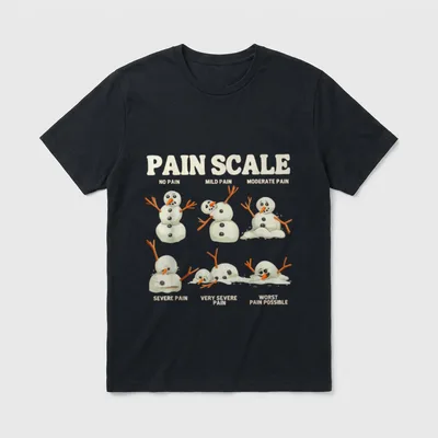 Pain Scale Snowman Nurse Christmas ICU T-Shirt – Classic T-Shirt in Black