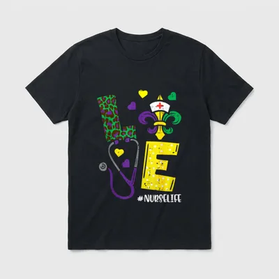 Leopard Love Nurse Life Scrub Mardi T-Shirt – Classic T-Shirt in Black