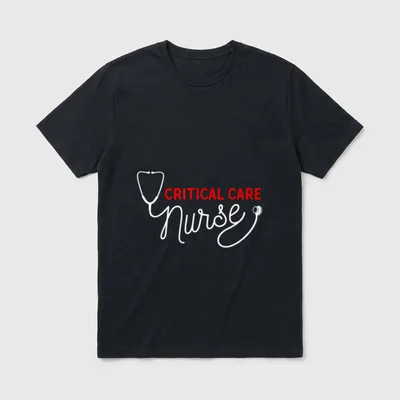 Stethoscope Critical Care Nurse T-Shirt – Classic T-Shirt in Black