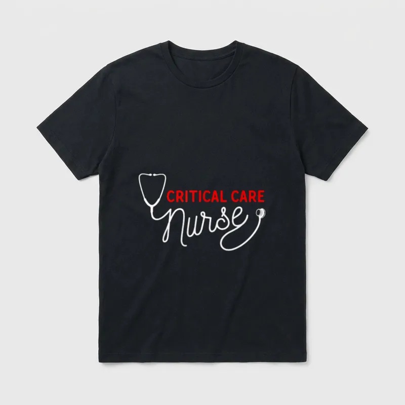 Stethoscope Critical Care Nurse T-Shirt – Classic T-Shirt in Black