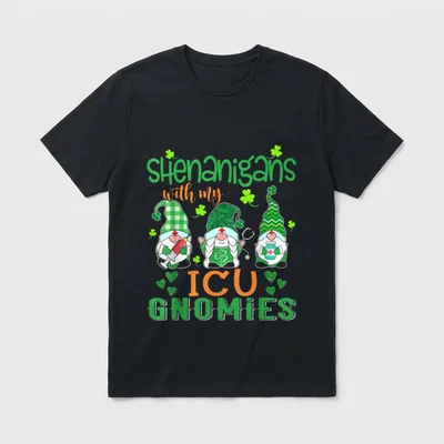 ICU Gnomies St Day Nurse T-Shirt – Classic T-Shirt in Black