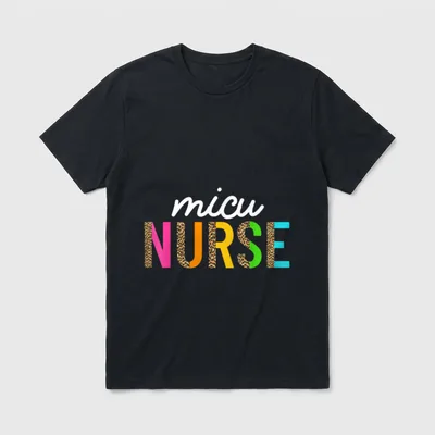 MICU Nurse Medical Intensive Care Leopard T-Shirt – Classic T-Shirt in Black