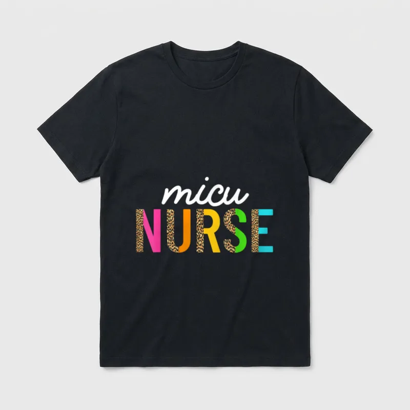MICU Nurse Medical Intensive Care Leopard T-Shirt – Classic T-Shirt in Black