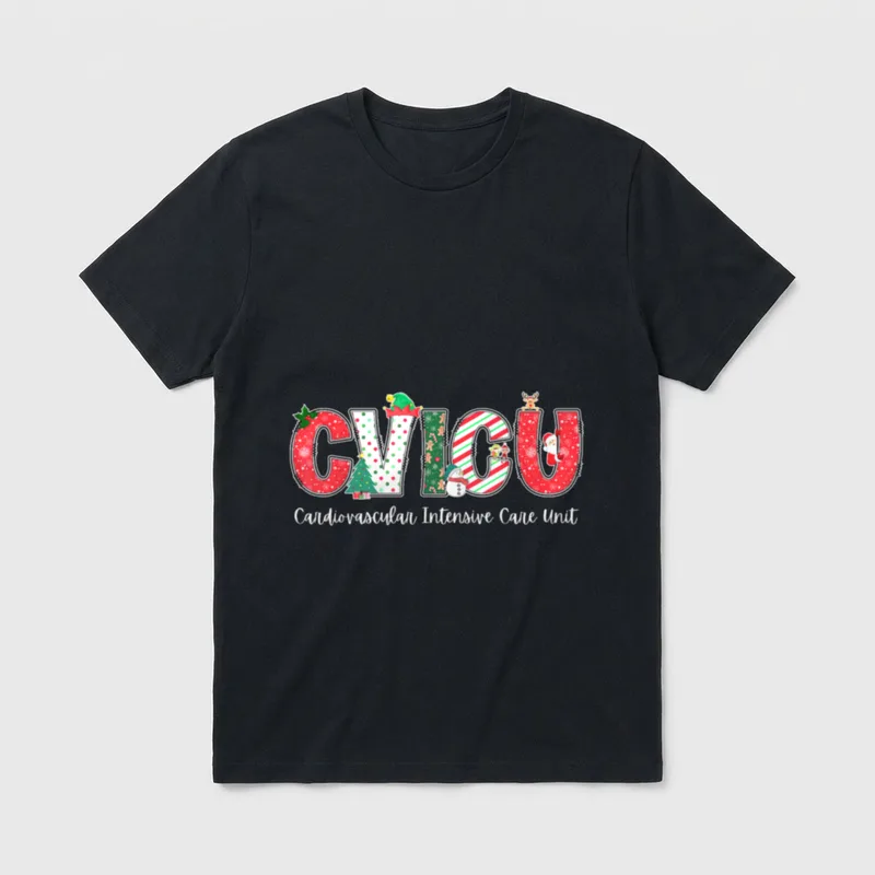 CVICU Cardiovascular Intensive Care Unit Christmas T-Shirt – Classic T-Shirt in Black