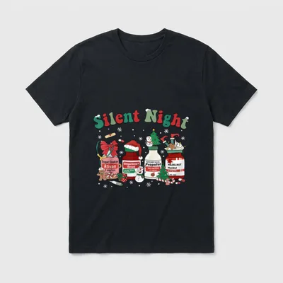 Xmas Propofol Silent Night ICU Nurse T-Shirt – Classic T-Shirt in Black