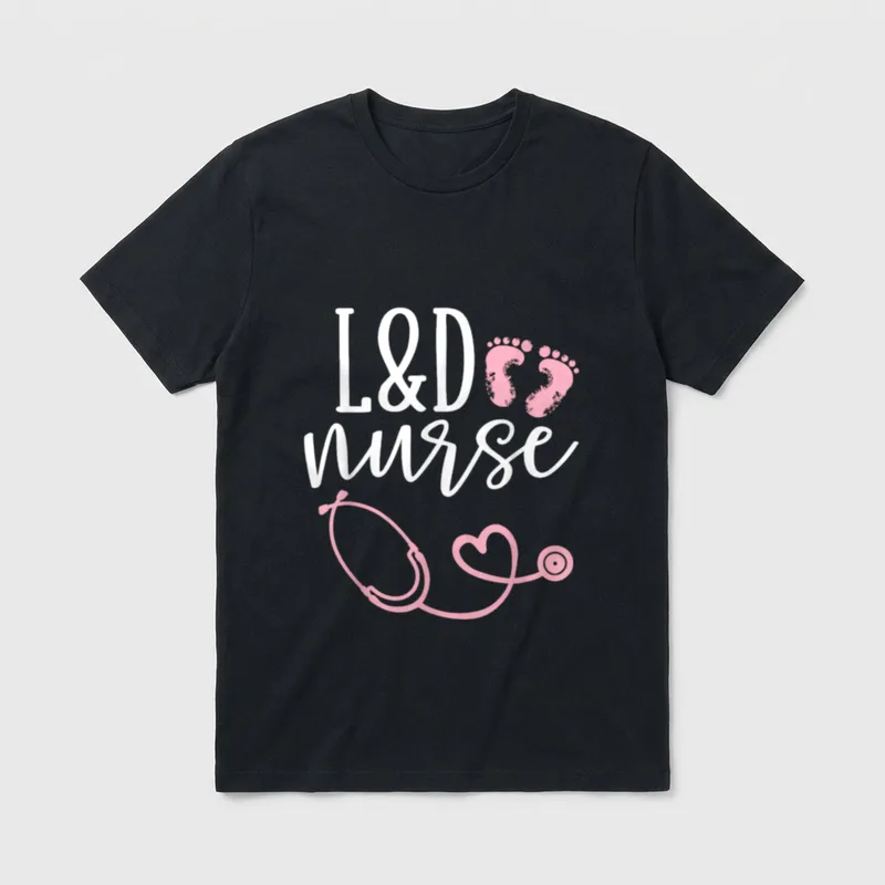Cute Labor and Delivery Nurse T-Shirt – Classic T-Shirt in Black