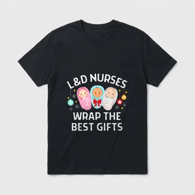 Labor and Delivery Nurse Christmas Shirt – Classic T-Shirt in Black