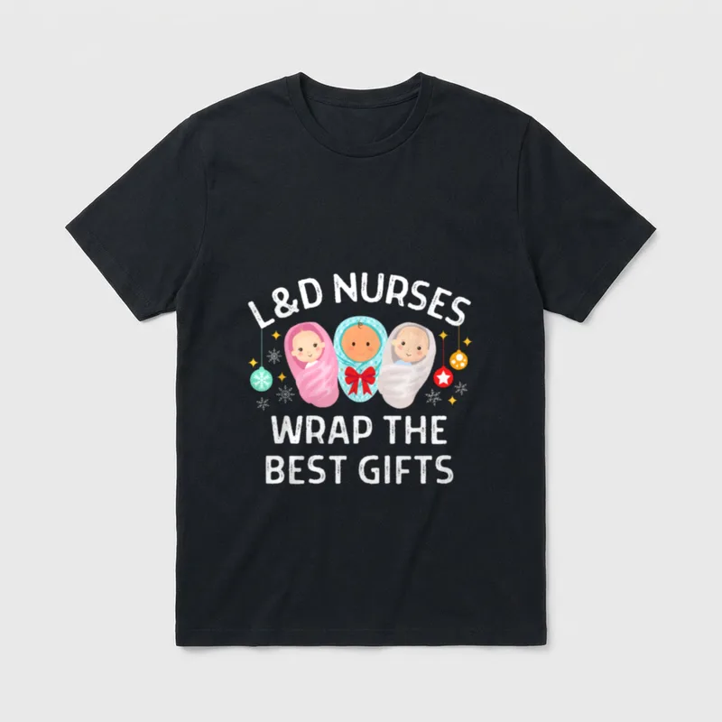 Labor and Delivery Nurse Christmas Shirt – Classic T-Shirt in Black