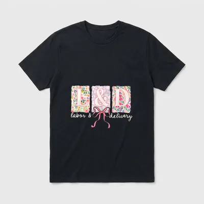 Labor and Delivery Nurse Spring Coquette T-Shirt – Classic T-Shirt in Black