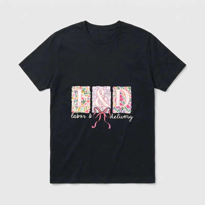 Labor and Delivery Nurse Spring Coquette T-Shirt – Classic T-Shirt in Black