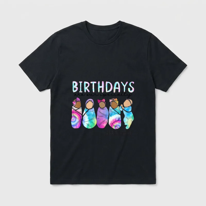 Summer Labor and Delivery Nurse Tie T-Shirt – BIRTHDAYS are our specialty LABOR & DELIVERY – Classic T-Shirt in Black