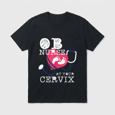 OB Nurse RN Funny Labor Delivery T-Shirt – Classic T-Shirt in Black