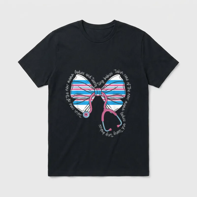 Coquette Bow Baby Blanket Mother Nurse T-Shirt – Classic T-Shirt in Black