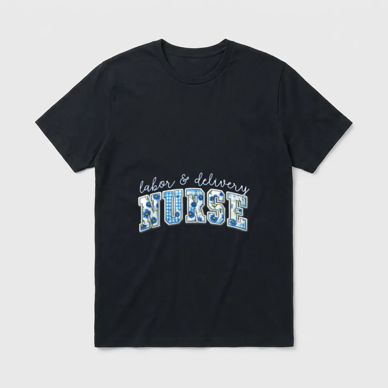 Labor and Delivery Nurse Spring Bow T-Shirt – Classic T-Shirt in Black