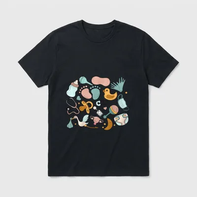 Retro Labor and Delivery Nurse Registered T-Shirt – Classic T-Shirt in Black