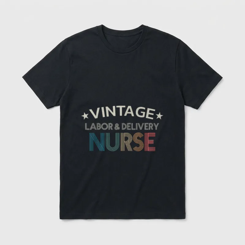 Vintage Labor Delivery Nurse Retro Style T-Shirt – Classic T-Shirt in Black