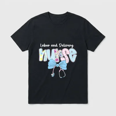 Labor and Delivery Nurse Life Coquette T-Shirt – Classic T-Shirt in Black